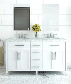 white bathroom vanities make your bathroom look clean and bright