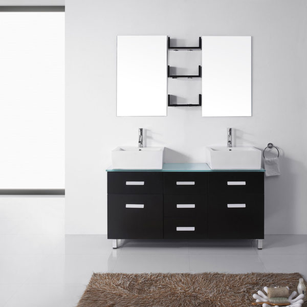 The Maybell double isnk Rubber Wood Bathroom Vanity by Virtu
