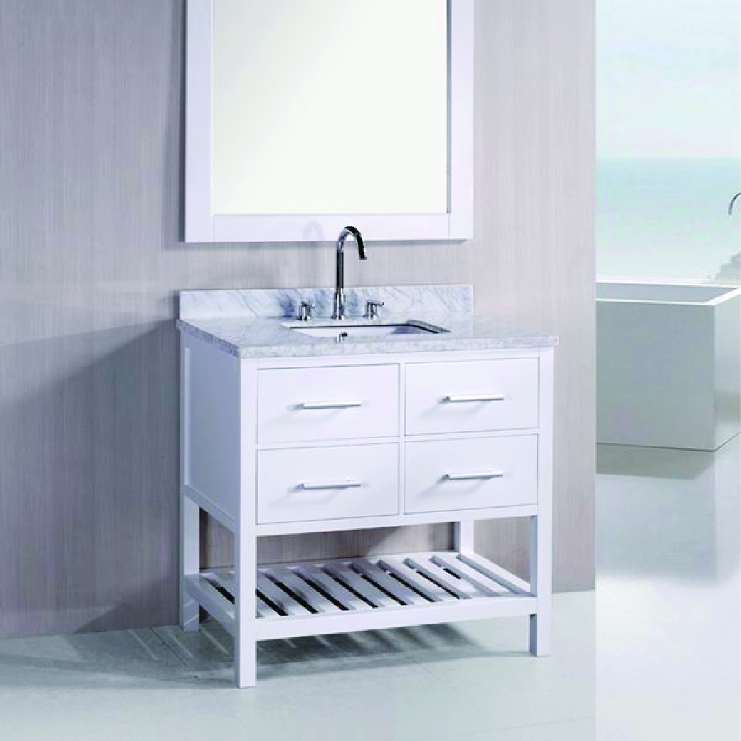 london single bathroom vanity in all white