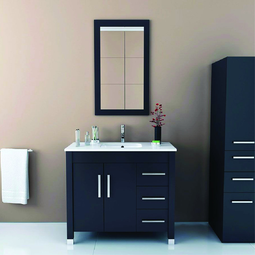 crater under mount sink vanity with drawers in black