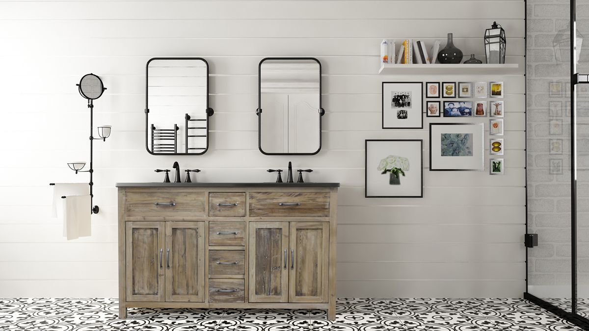 woodland bluestone double sink vanity with natural pine eco friendly vanities