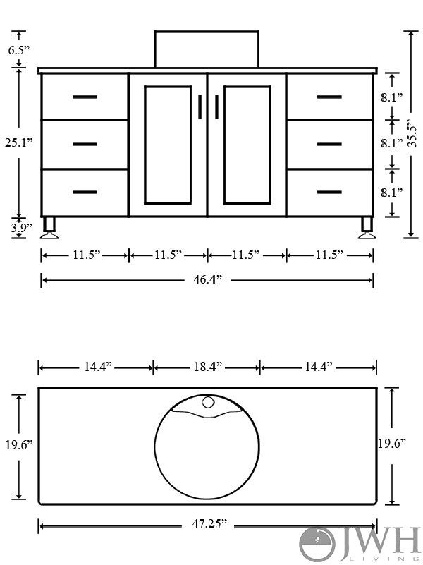 Standard Height Of A Bathroom Vanity, What Is The Standard Size For A Double Sink Vanity