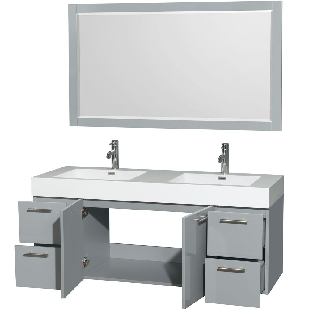 amare double bathroom vanity gray integrated sinks