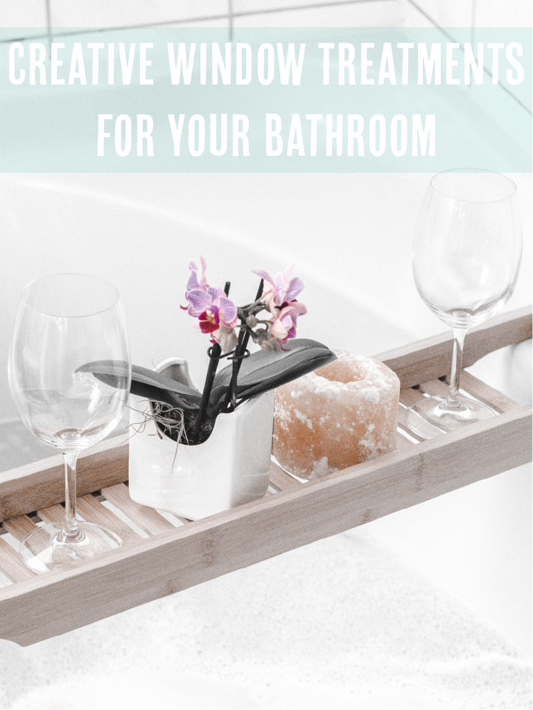 creative window treatments for your bathroom image