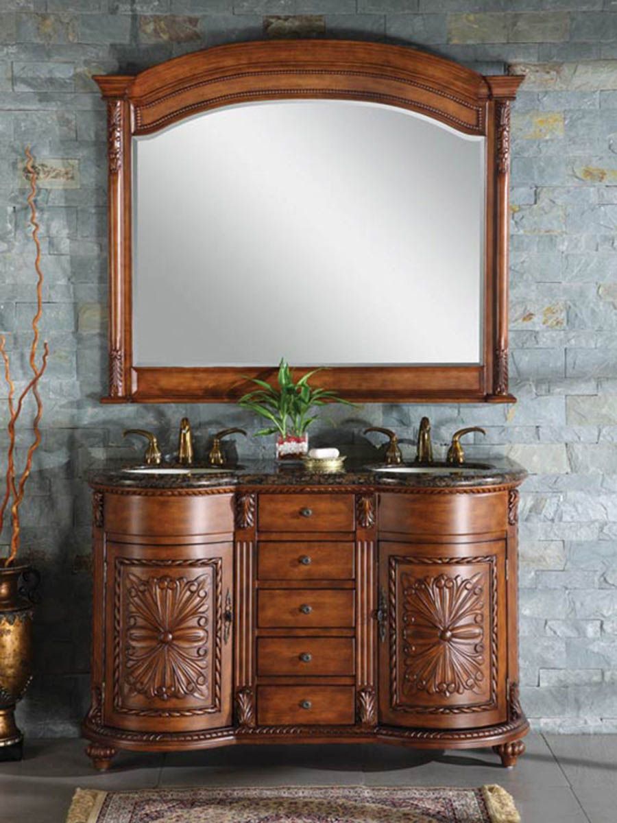 Ornate Brown Bathroom Vanity